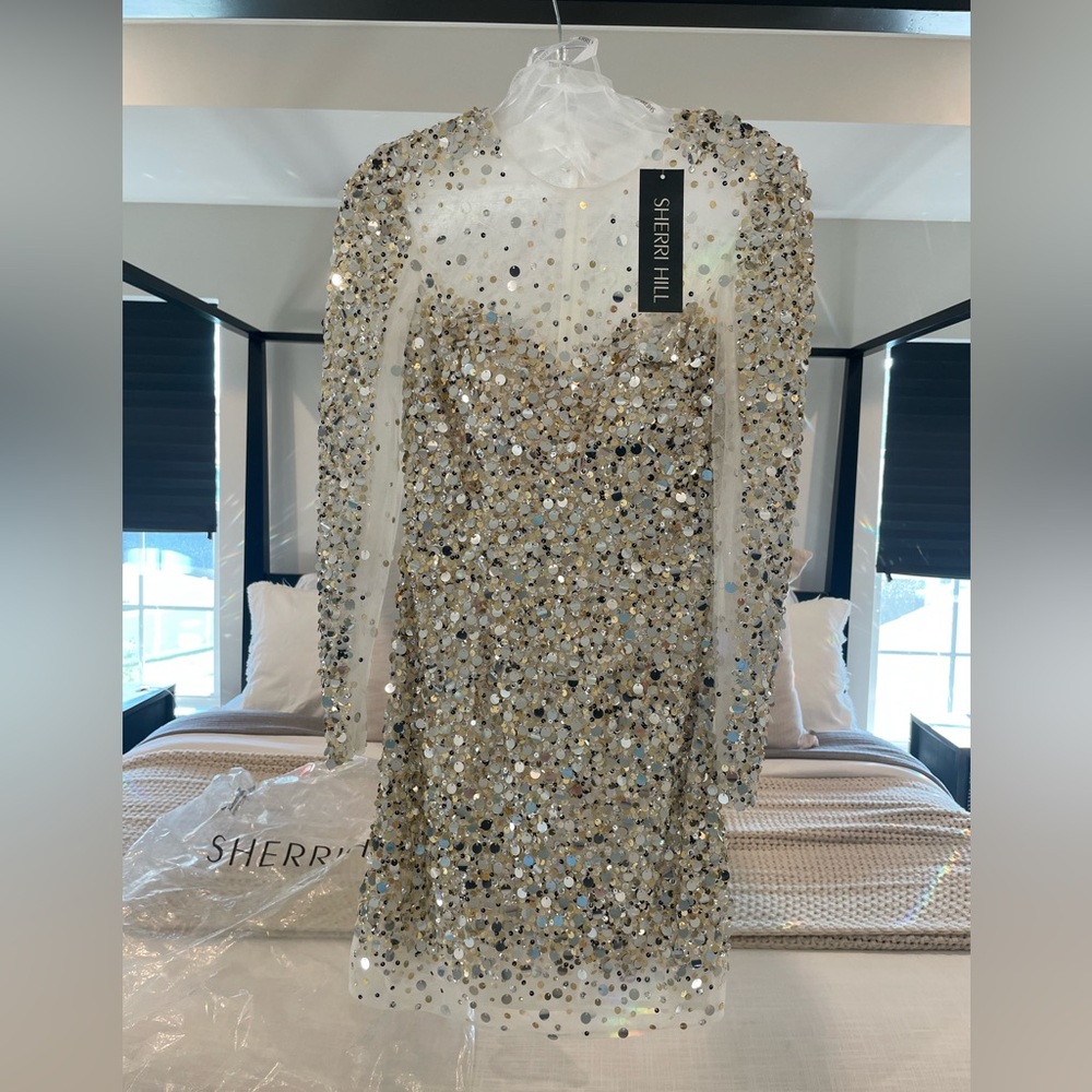 Sherri Hill Gold Sequin Dress